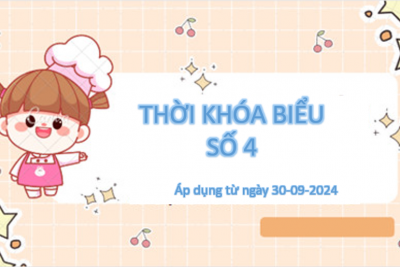 Thời khóa biểu số 4 – Áp dụng từ ngày 30/9/2024