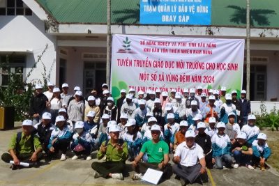 Tuyên truyền giáo dục môi trường cho học sinh trường THCS Nguyễn Văn Trỗi năm 2024 tại khu bảo tồn thiên nhiên Nam Nung